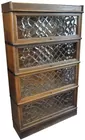 Beveled & Leaded Glass Barrister Bookcase