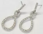 14K Wht Gold & Diamond Infinity Earrings