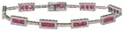 14K White Gold Ruby & Diamond Bracelet