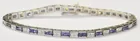 14K White Gold Bracelet w/Diamonds & Sapphires