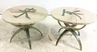 Contemporary Oriental Style End Tables W/ Jadeite 