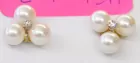 Pr. of White Gold 3-Pearl Earrings & Diamond