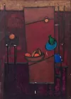 Pntg. sgd. L.(Leonard) Kesl, STILL LIFE-BLUE PLATE