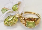 14K and Peridot Ring, Earrings & Pendant