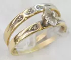 Vintage 14K Marquis Diamond Wedding Set