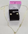 14K Diamond Earrings & Necklace Set