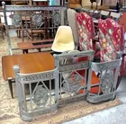 Ornate Art Deco Silver-toned Metal Bed
