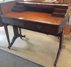 Baker Mahogany Desk w/Brown Leather Top