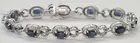 14K White Gold Blue Sapphire Diamond Bracelet