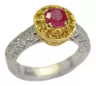 18K Burma Ruby & Diamond Ring
