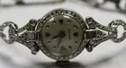 Ladies Solar Platinum Diamond Wrist Watch