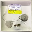 2 Sgd. Tiffany Sterling Charms, 1995 Atlas Ring