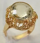 Lg. 14K Gold Russian Green Amethyst Ring