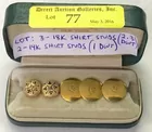 Lot: 3 18K and 2 14K Shirt Studs