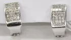 14K White Gold Invisible Set Diamond Earrings