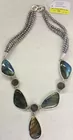 Sterling Silver Necklace w/Grey Stones