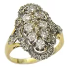 14K Antq. Ladies' Ring Cover'd w/Diamonds