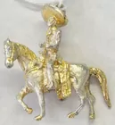 Heavy Sterling Cowboy on Horse Pendant