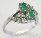 White Gold Emerald & Diamond Ring