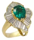18K Ring/Pendant w/2.64 ct. Emerald & Diamonds