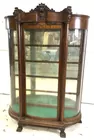 Antique Hand Carved Oak Display Vitrine Cabinet750