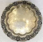 19 in. diam. Ornate Antq. Silver Tray