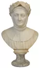 23.5 in. Antq. Alabaster Bust of Dante