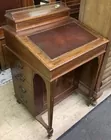 Inlaid Leather-top Captain's Desk