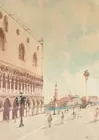 19th Century Italian Watercolor on Paper