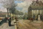 Paris Street Scene Oil Painting sgd. PAVE