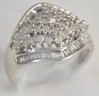 10K White Gold Diamond Cluster Ring