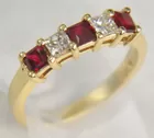 14K Ruby & Diamond Band