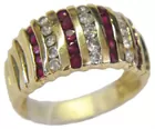 14K Gold Ruby & Diamond Band