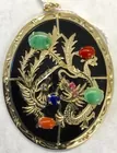 14K Yellow Gold & Onyx Chinese Pendant