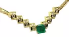 14K Necklace with Emerald & Diamonds