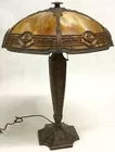 Bradley & Hubbard Slag Glass Lamp, as is