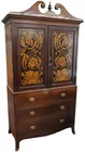 Antq. Inlaid Ky. or Tenn. Linen Cabinet