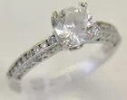 Tacori Platinum Ring, Faux Ctr. Diamond
