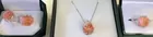 14K & Coral Ring, Necklace, Earrings Set