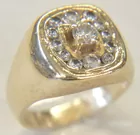 Heavy 14K Men's Ring w/13 Diamonds