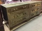 Brass-clad 3-Drawer End Tables
