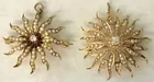 2 Antq. 14K Victorian Pendants, Diamond Centers