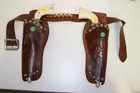 Leather Double Holster & Belt w/ Two Cap Guns