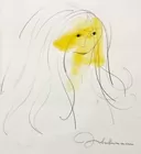 Drawing/Watercolor of Yoko Sgd. John Lennon