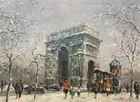 Painting, Arc de Triophe sgd. L. Gueron