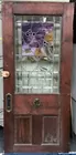 Door w/Bevelled & Purple Leaded Glass