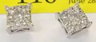 10K White Gold Diamond Stud Earrings