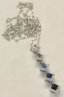 14K White Gold Sapphire & Diamond Pendant