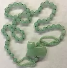Jade Necklace w/Cat Pendant