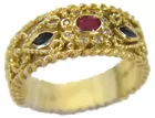 Ruby, Sapphire & Diamond Ring